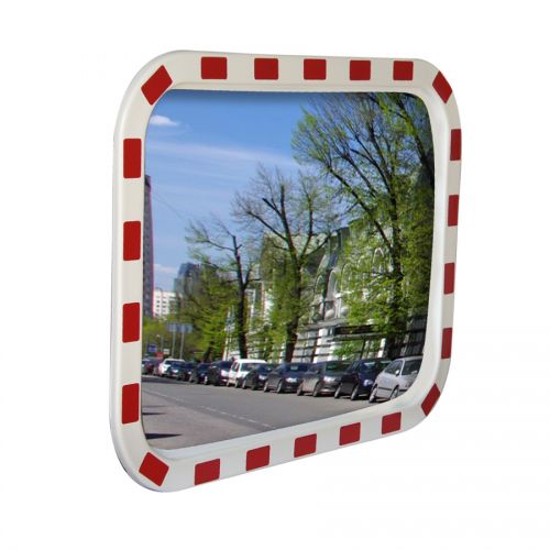 Зеркало прямоугольное дорожное со световозвращающей окантовкой 400х600